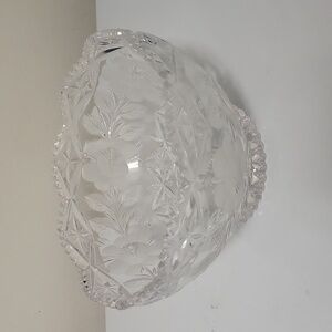 Vintage  pedestal crystal bowl frosted rose collection etched cut crysta…